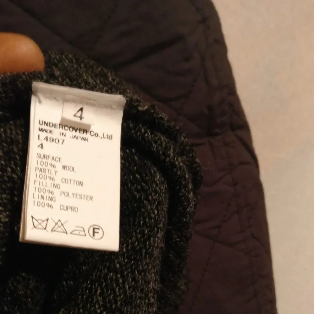 UNDERCOVER JAPAN Aviator bomber quilted puffer Wool Jacket Color Coal Men medium - Picture 4 of 9